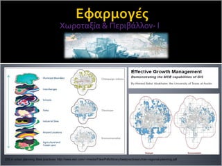 Χωροταξία & Περιβάλλον- I
GIS in urban planning: Best practices: http://www.esri.com/~/media/Files/Pdfs/library/bestpractices/urban-regional-planning.pdf
 