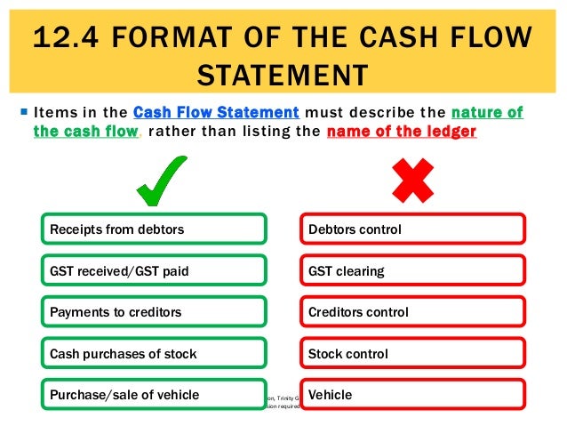 cash flows statement format