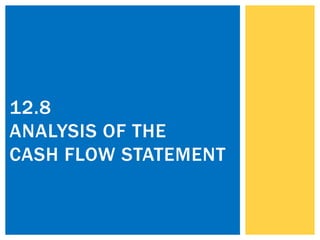12.8
ANALYSIS OF THE
CASH FLOW STATEMENT
 