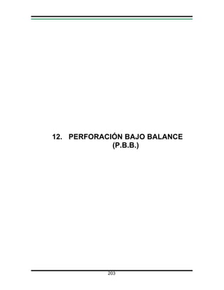 203
12. PERFORACIÓN BAJO BALANCE
(P.B.B.)
 