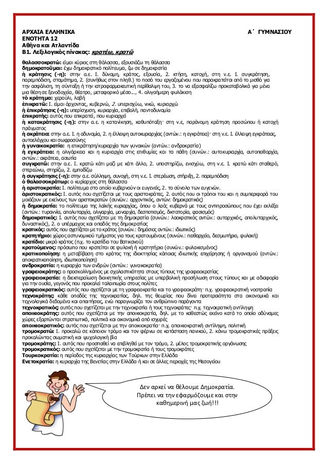 ÎÎ¡Î§ÎÎÎ ÎÎÎÎÎÎÎÎ ÎÎ ÎÎ¥ÎÎÎÎ£ÎÎÎ¥
ÎÎÎÎ¤ÎÎ¤Î 12
ÎÎ¸Î®Î½Î± ÎºÎ±Î¹ ÎÏÎ»Î±Î½ÏÎ¯Î´Î±
Î1. ÎÎµÎ¾Î¹Î»Î¿Î³Î¹ÎºÏÏ ÏÎ¯Î½Î±ÎºÎ±Ï: ÎºÏÎ±ÏÎ­Ï, ÎºÏÎ±Ïá¿¶
Î¸Î±Î»Î±ÏÏÎ¿ÎºÏÎ±ÏÏ: ÎµÎ¯Î¼Î±Î¹ ÎºÏÏ...