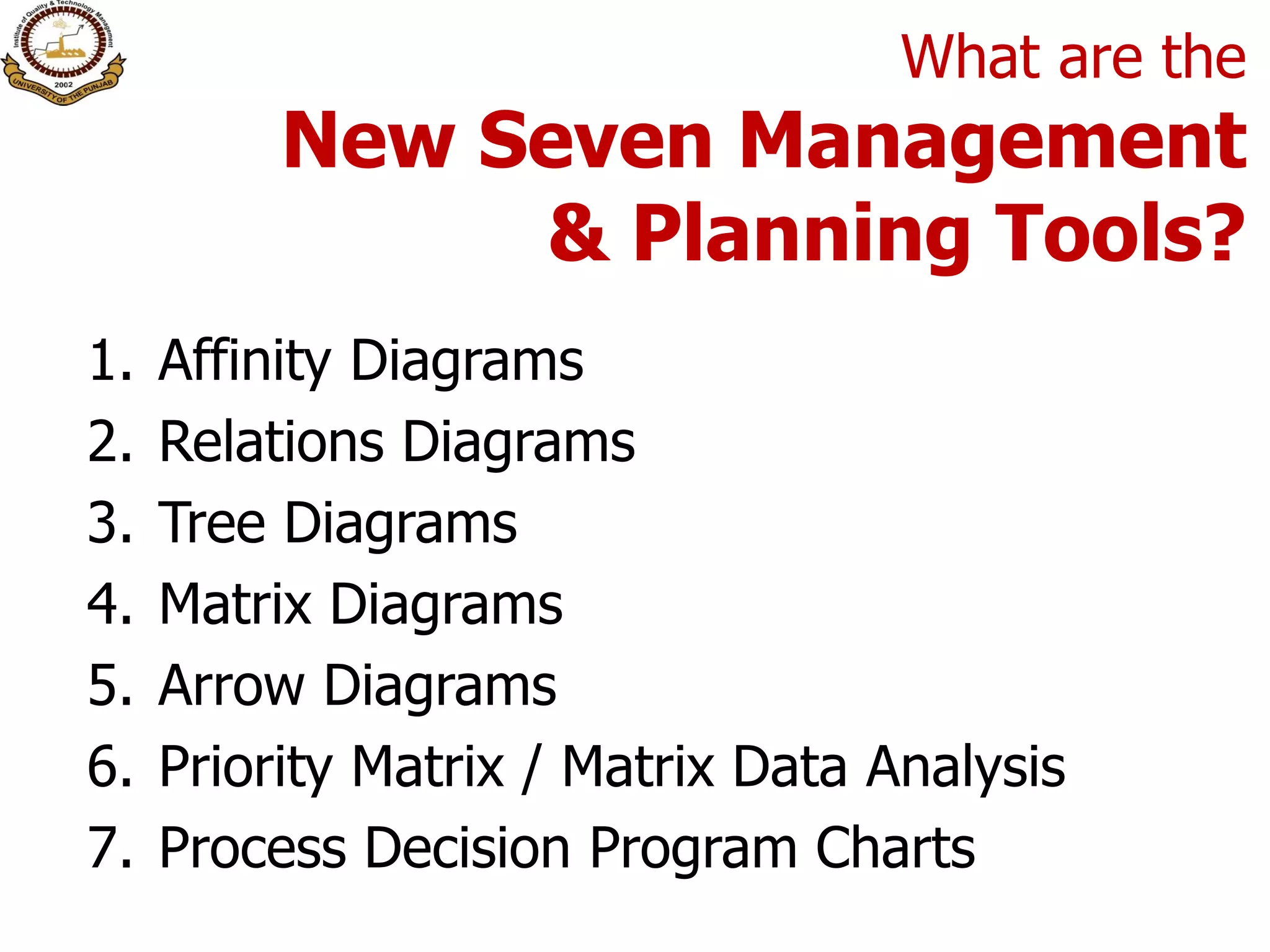 12. seven management & planning tools | PDF