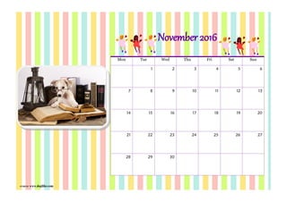 ภาพจาก www.dogilike.com
Mon Tue Wed Thu Fri Sat Sun
1 2 3 4 5 6
7 8 9 10 11 12 13
14 15 16 17 18 19 20
21 22 23 24 25 26 27
28 29 30
November 2016
 