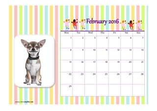 ภาพจาก www.dogilike.com
Mon Tue Wed Thu Fri Sat Sun
1 2 3 4 5 6 7
8 9 10 11 12 13 14
15 16 17 18 19 20 21
22 23 24 25 26 27 28
29
February 2016
 