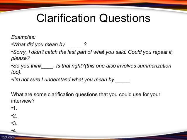 Examples Of Clarifying Questions – QIWS
