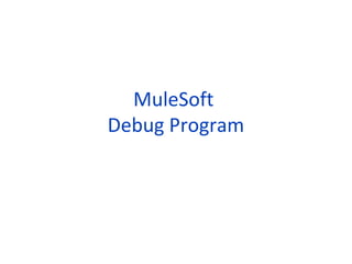 MuleSoft
Debug Program
 