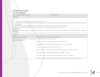 Plan De Area de Educación Religiosa Escolar | PDF