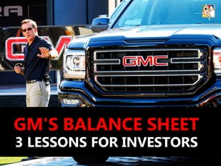 GM'S BALANCE SHEET
3 LESSONS FOR INVESTORS
 