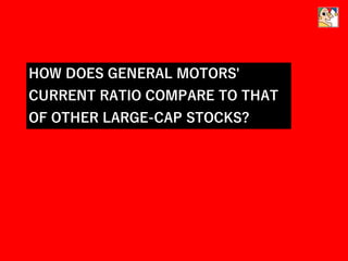 HOW DOES GENERAL MOTORS'
CURRENT RATIO COMPARE TO THAT
OF OTHER LARGE-CAP STOCKS?
 