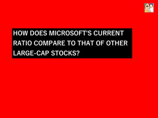 HOW DOES MICROSOFT'S CURRENT
RATIO COMPARE TO THAT OF OTHER
LARGE-CAP STOCKS?
 