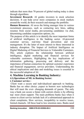 AI AND ML IN BANKING SECTOR | PDF