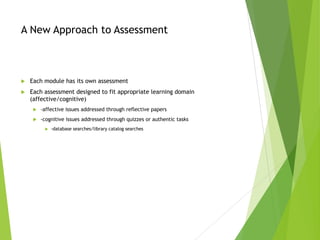 Information Literacy and First Year Students: Programmatic Instructional Approaches and Assessment