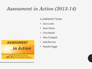 Information Literacy and First Year Students: Programmatic Instructional Approaches and Assessment