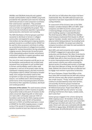 ICRISAT West and Central Africa Highlights 2018: Seed recovery scheme facilitates groundnut seed purity, traceability and availability