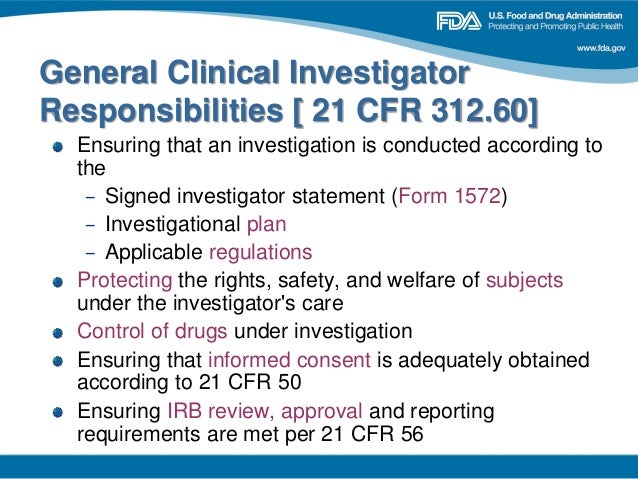 fda 2013 clinical investigator training course investigator responsi form 3454