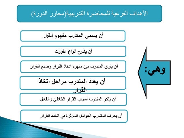 دورة تدريبية في اتخاذ القرار