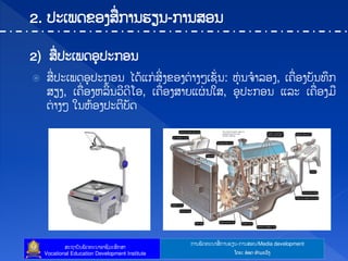 ກາຌຑັຈ຋ະຌາຘໃ ກາຌປຼຌ-ກາຌຘບຌ/Media development
ຘະຊາຍັຌຑັຈ຋ະຌາບາຆີທະຘຶກຘາ
Vocational Education Development Institute ຿ຈງ: ບ໋ບຈ ຋ໍາຓະທ຺ຄ
 ຘໃ ຎະຽຑຈບຸຎະກບຌ ແຈໄ຾ກໃ ຘິໃ ຄຂບຄຉໃ າຄໂຽຆັໃ ຌ: ນຸໃ ຌ຅ໍາຖບຄ, ຽ຃ໃ ບຄຍັຌ຋ຶກ
ຘຼຄ, ຽ຃ໃ ບຄນຖິໄຌທີຈີ຿ບ, ຽ຃ໃ ບຄຘາງ຾ຏໃ ຌເຘ, ບຸຎະກບຌ ຾ຖະ ຽ຃ໃ ບຄຓ
ຉໃ າຄໂ ເຌນໄບຄຎະຉິຍັຈ
2. ຎະຽຑຈຂບຄຘໃ ກາຌປຼຌ-ກາຌຘບຌ
2) ຘໃ ຎະຽຑຈບຸຎະກບຌ
 
