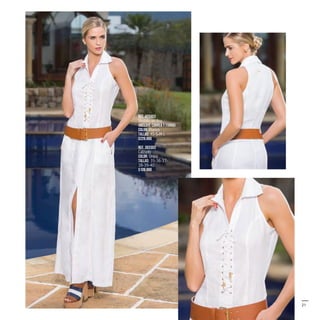 21
Ref. 425603
Vestido en lino
(Incluye correa y forro)
Color: Blanco
Tallas: XS-S-M-L
$229.990
Ref. 303303
Calzado
Color: Único
Tallas: 35-36-37-
38-39-40
$109.990
 