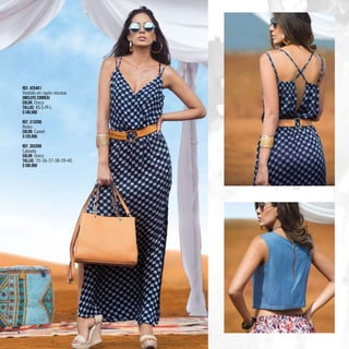 4
Ref. 425401
Vestido en rayón viscosa
(Incluye correa)
Color: Único
Tallas: XS-S-M-L
$149.990
Ref. 313206
Bolso
Color: Camel
$129.990
Ref. 303306
Calzado
Color: Único
Tallas: 35-36-37-38-39-40
$109.990
 