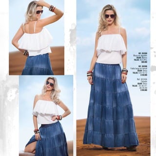 7
Ref. 353350
Blusa en algodón
Color: Blanco
Tallas: XS-S-M-L
$89.990
Ref. 393306
Falda larga en tencel
Color: Único
Tallas: 6-8-10-12
$139.990
Ref. 303306
Calzado
Color: Único
Tallas: 35-36-37-
38-39-40
$109.990
 
