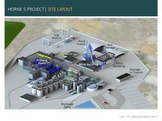 TSXV: FPC | WWW.FALCORES.COM | 13
HORNE 5 PROJECT| SITE LAYOUT
 