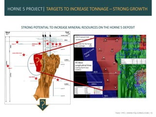 TSXV: FPC | WWW.FALCORES.COM | 15
HORNE 5 PROJECT| TARGETS TO INCREASE TONNAGE – STRONG GROWTH
STRONG POTENTIAL TO INCREASE MINERAL RESOURCES ON THE HORNE 5 DEPOSIT
?
?
 