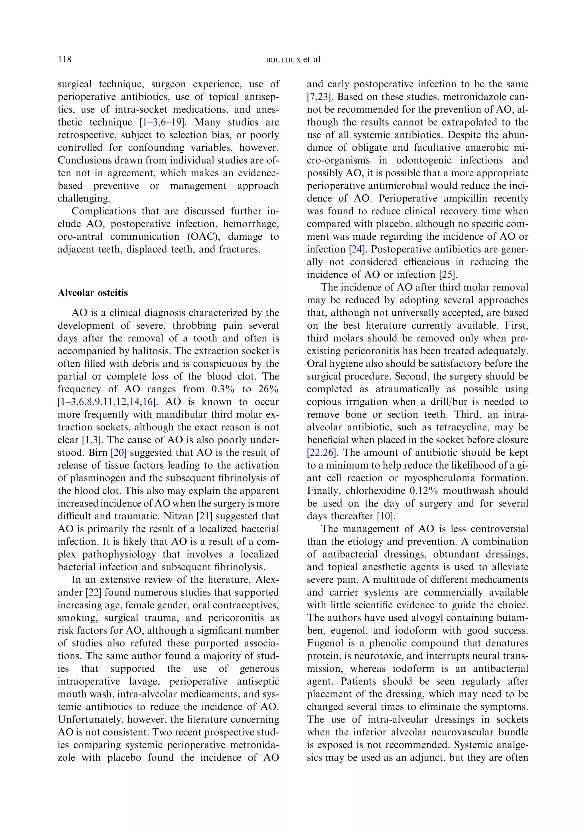 Complications of Third Molar Surgery | PDF