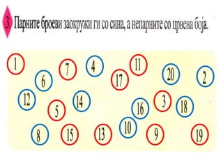 парни и непарни броеви од 1 и 2 десетка