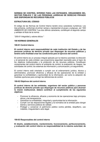 12. normas de control interno -cgr | PDF