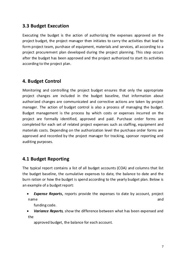 budget expenses list