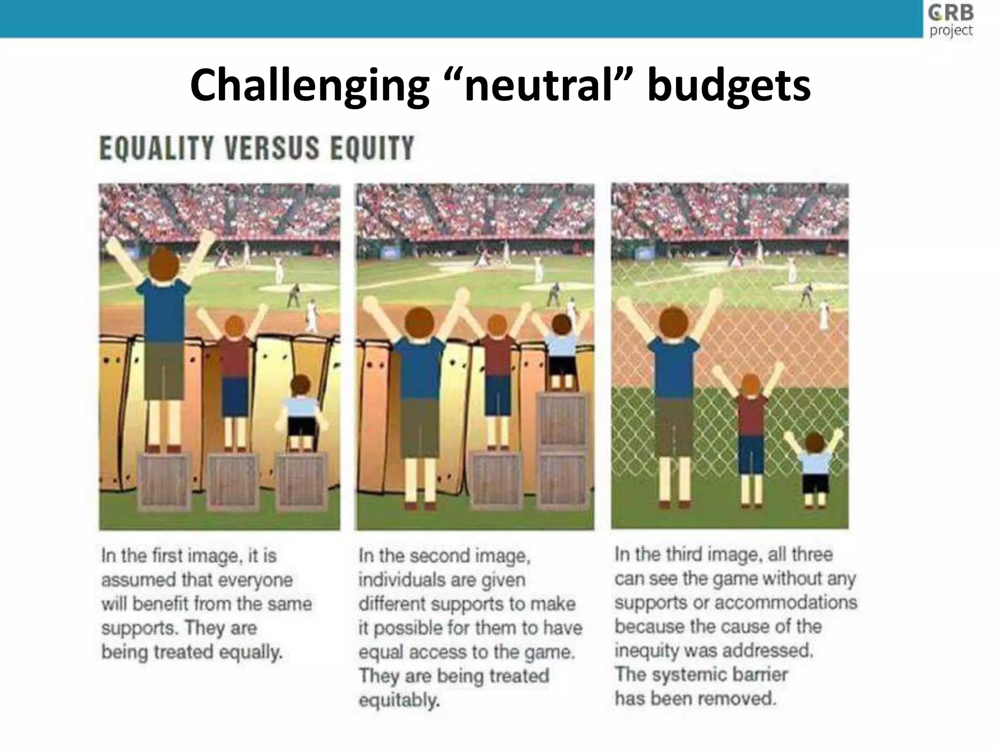 Challenging “neutral” budgets
 