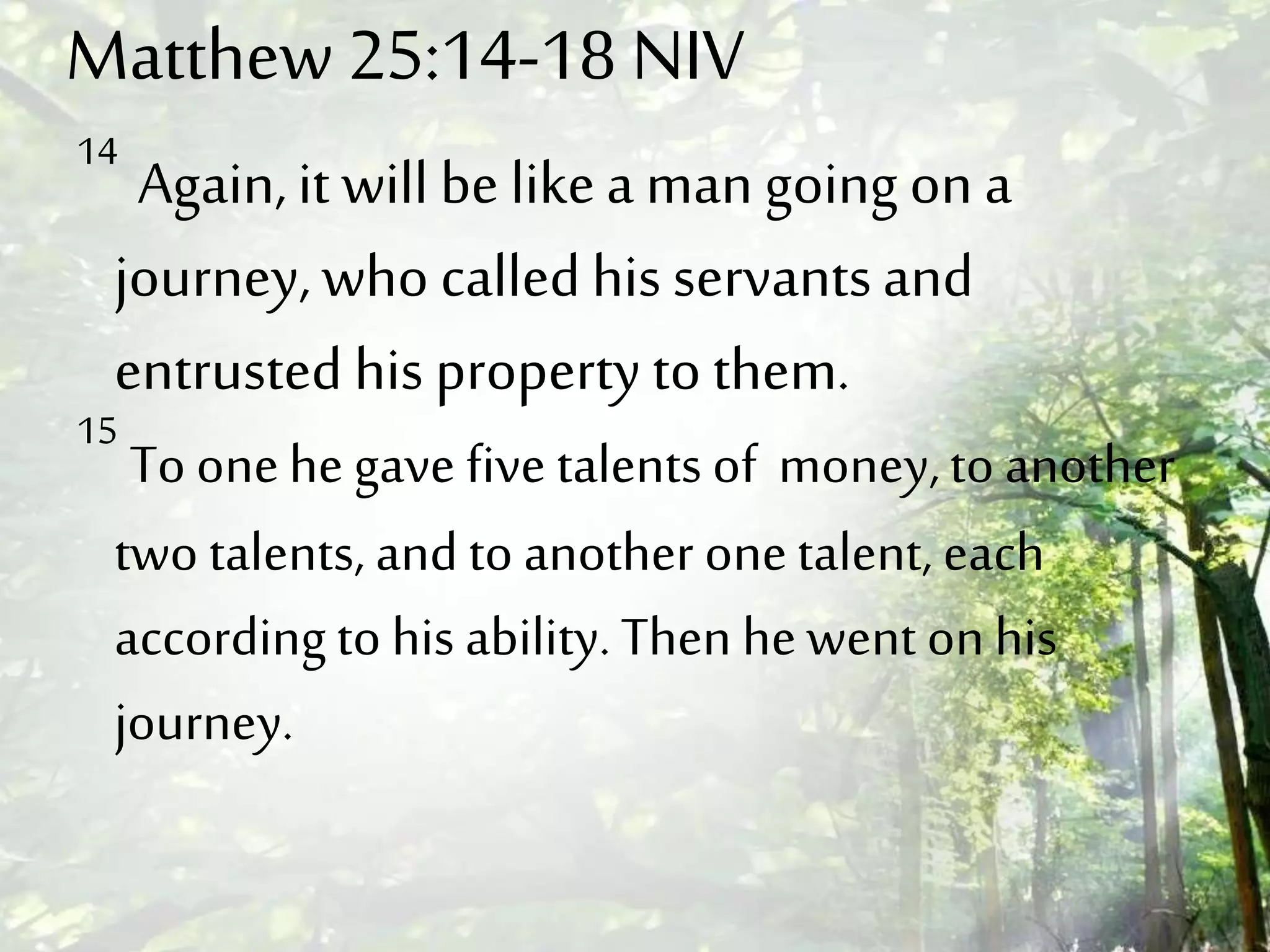 12. matthew 25.14 18(december 22,2013)well done. | PPT