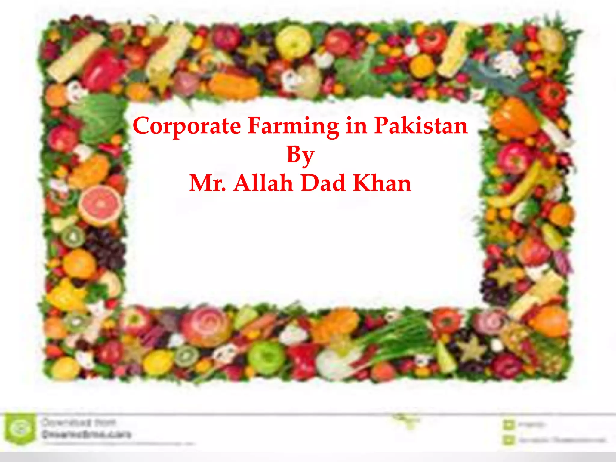 12.Corporate farming in Pakistan A Presentation By Mr. Allah Dad Khan ...