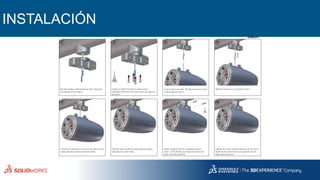 INSTALACIÓN
MC-77-ETXv2 attachment using M-MCPv2-MC
Passthe speakercable exiting the tow erthrough
the opening on the clam p.
A pply Loctite®to the fourm achinescrew s
(supplied by M asterC raf)and securethe clam p to
the tow er.
C ontinueto slide thew ire up into the tow erw hile
raising the tow erenclosure into position.
Push thetow erenclosuretabsinside the clam p
and align thescrew holes.
5 6
1 2
Slide the excessw ire up inside the tow er.
A pply Loctite®to the tw o supplied m achine
screw s. H old thetow erin place and insertthe
screw sinto theassem bly.
Tighten thescrew sw hile pushing up on the tow er
enclosureto ensure there isno gap betw een the
clam p and enclosure.
C onnectthe w iresfrom the tow erenclosureto the
w iresexiting the tow er.
3 4
7 8
Scan orclick to view anim ated
assem bly instructions.
 
