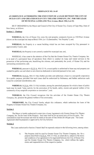 Ocean City Council agenda Dec. 18, 2014