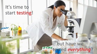 Copyright © 2017, Oracle and/or its affiliates. All rights reserved. |
It's time to
start testing!
...but have we
tested everything?blogs.oracle.com/sql www.youtube.com/c/TheMagicOfSQL @ChrisRSaxon
 
