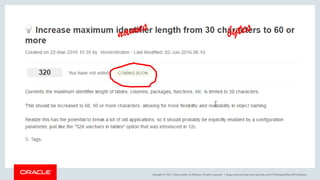 Copyright © 2017, Oracle and/or its affiliates. All rights reserved. | blogs.oracle.com/sql www.youtube.com/c/TheMagicOfSQL @ChrisRSaxon
 