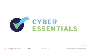 All rights reserved © 2018 Continuity ForumJISC slide 19 of 29
The Basics
 