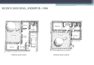 HUDCO HOUSING, JODHPUR- 1986
TYPICAL PLAN- UNIT I TYPICAL PLAN- UNIT II
 