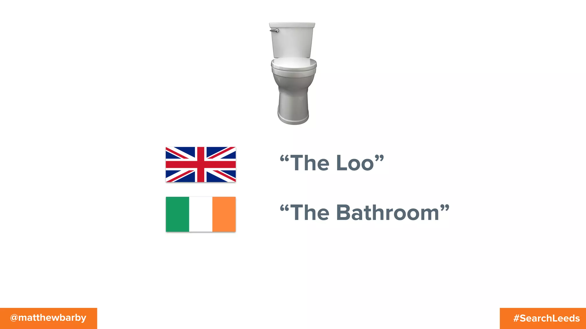 #SearchLeeds@matthewbarby
“The Loo”
“The Bathroom”
 
