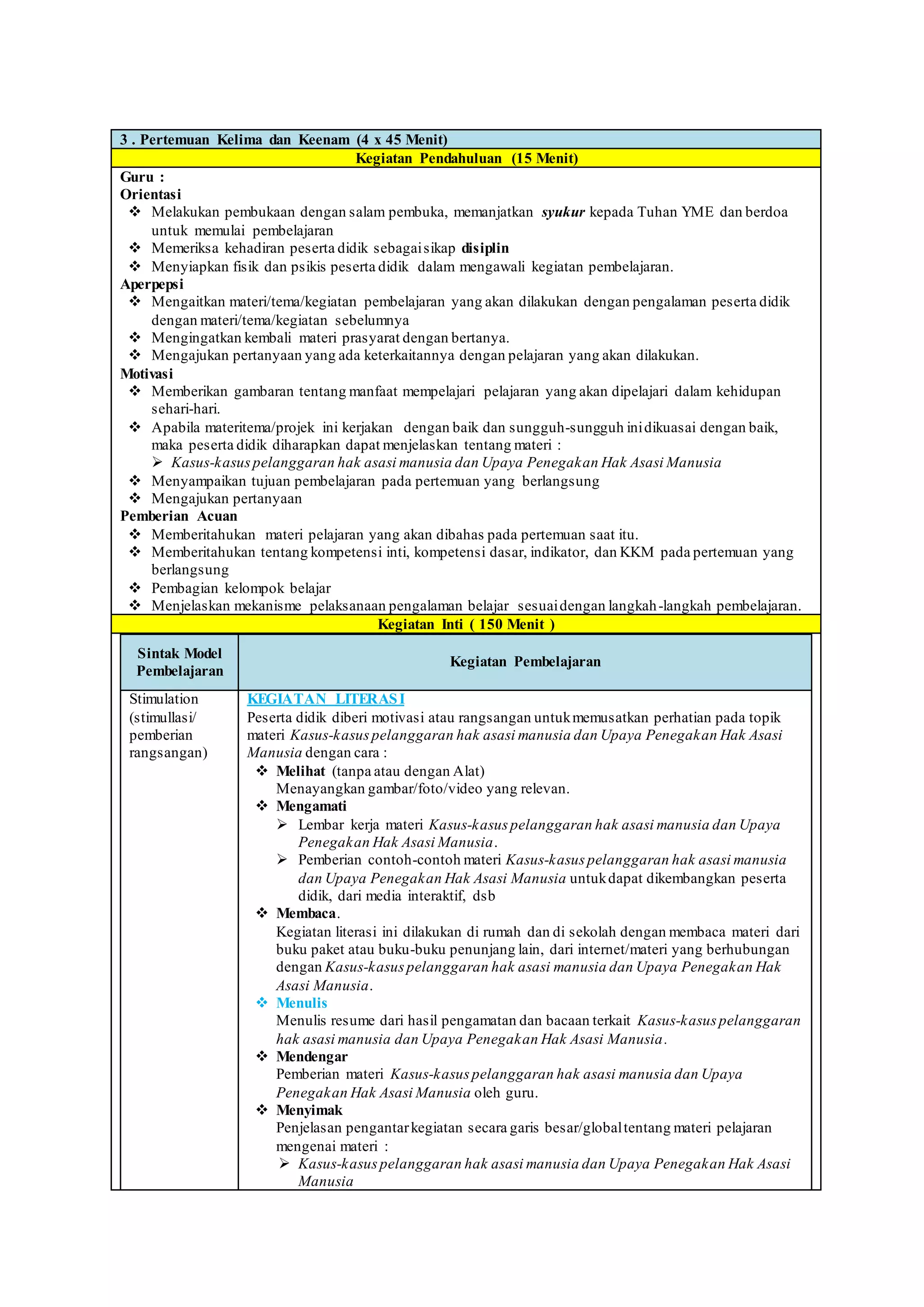 RPP PPKN kelas x k13 | DOCX