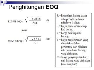 Penghitungan EOQ
Wahyumi Ekawanti, MSi 11
 