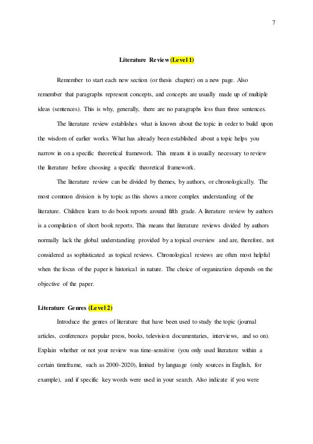 apa 7 literature review format