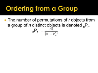 Preformative Numbers 12.1 fundamental counting principle and permutations | PPTX