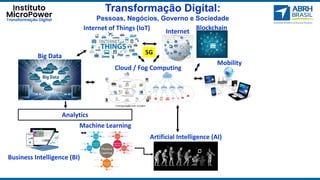 Transformação Digital:
Pessoas, Negócios, Governo e Sociedade
Cloud / Fog Computing
Internet of Things (IoT)
Artificial In...