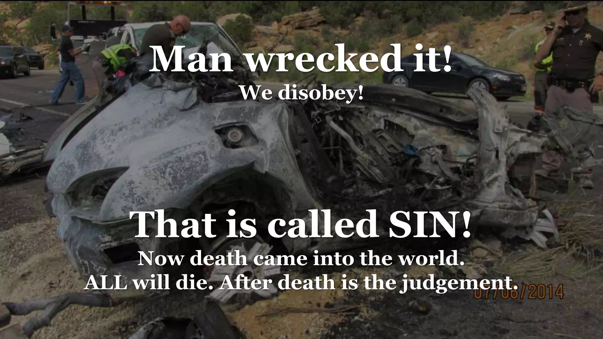 Man wrecked it!
We disobey!
That is called SIN!
Now death came into the world.
ALL will die. After death is the judgement.
 