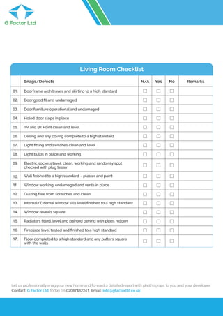 Living Room Checklist