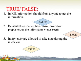 Key Informant Interview (KII) | PPTX