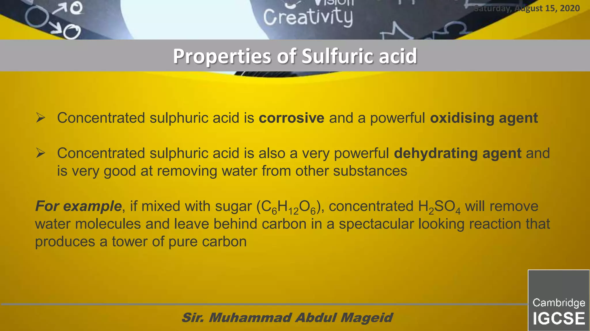 12 3 sulfuric acid ppt