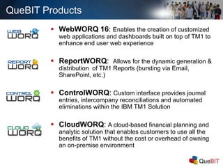 Dynamic TM1 Report Generation & Distribution Using ReportWORQ - QueBIT ...